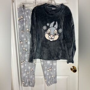 disney thumper pajamas Pajama Set Women’s Large  12/14 Joggers Pockets Tapered